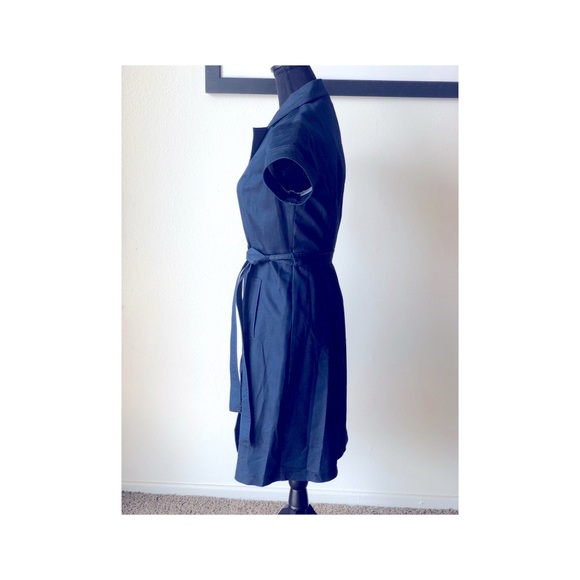 Button down, blu-jean dress w/ wrap tie made by Evan-Picone. - Picture 3 of 4